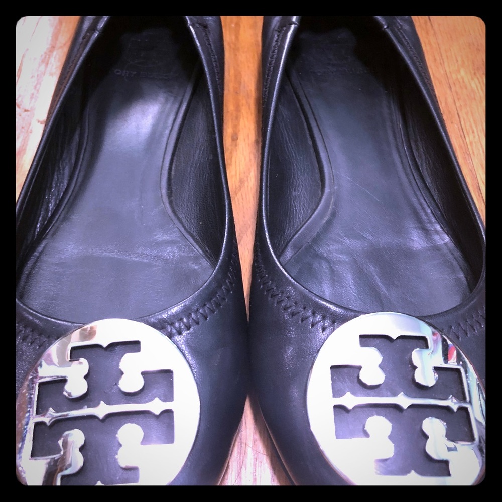 Tory Burch Silver Reva Flats - 9